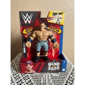 NIB John Cena WWE Stretchy Arms Bend & Bash figure